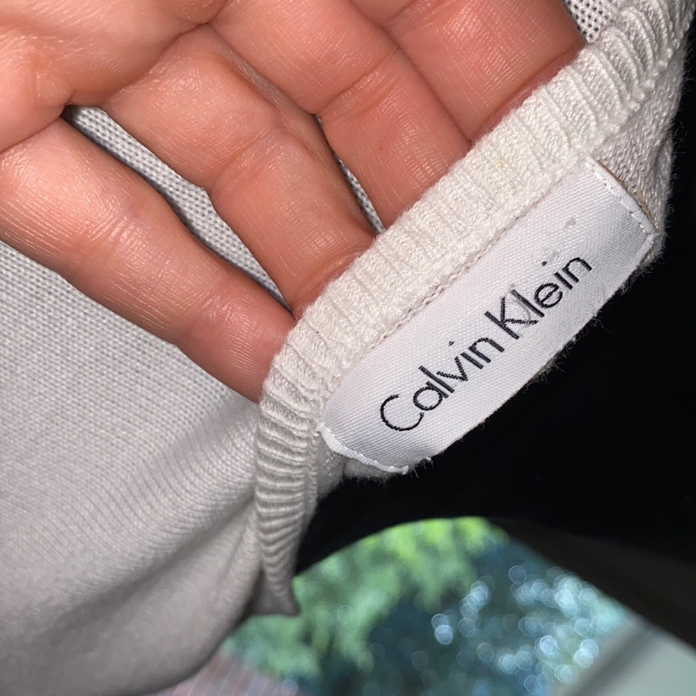 Calvin Klein small ivory cardigan sweater business casual dainty ladies top - Picture 3 of 8